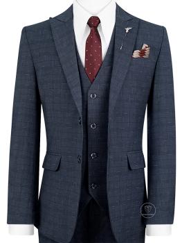 Bộ Suit Xám Đậm Hoạ Tiết Kẻ Xước Modern Fit TGS379